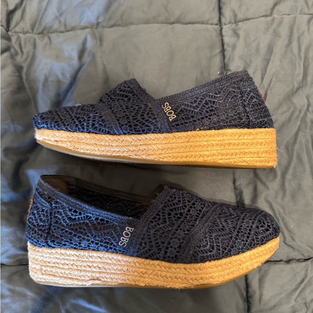 BOBS from Skechers Navy Crochet Espadrille